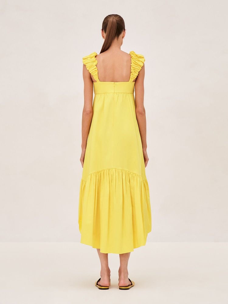 Kate spade poplin ruffle tiered cheap dress